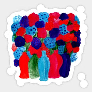 Flowers in Bottles Watercolor Sticker